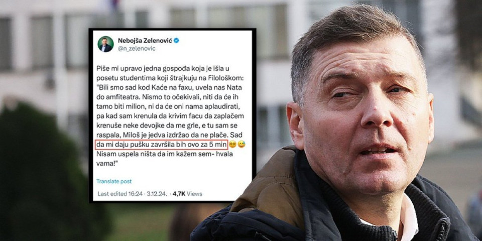 Zelenović priziva građanski rat! "Dajte mi pušku da završim ovo za pet minuta!" (FOTO)