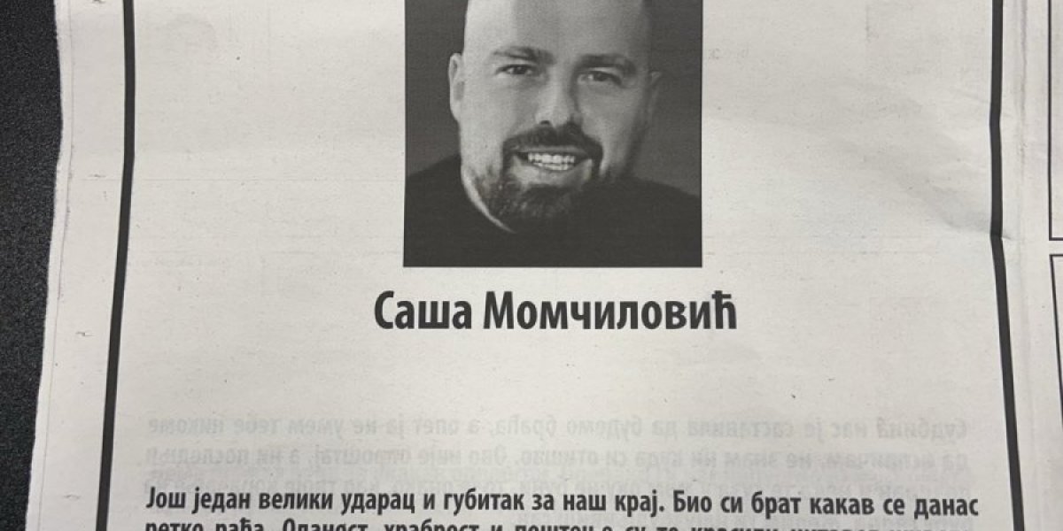Čitulja za Sašu Momčilovića