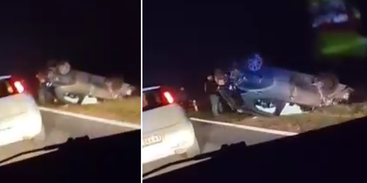 Automobil se prevrnuo na krov! Teška nesreća kod Bavaništa! (VIDEO)