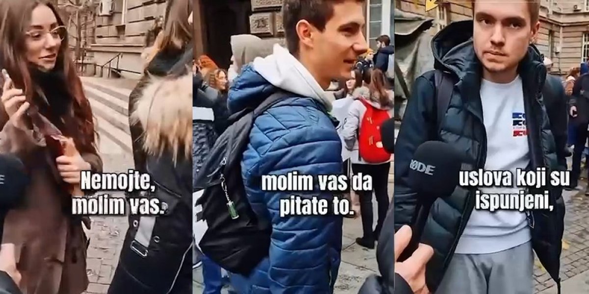 Nemojte molim vas nas da pitate, nama kako se kaže mi radimo! Đilasovi studenti "igraju" samo onako kako to od njih traže mentori koji ih plaćaju! (VIDEO)