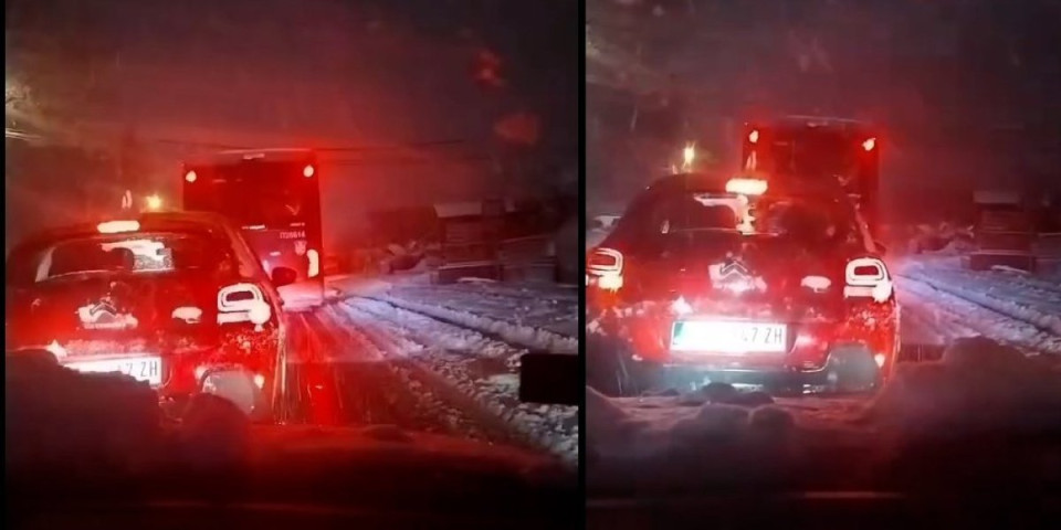 Veje na Smederevskom putu! Sneg neprestano pada, vozila jedva da se kreću (VIDEO)