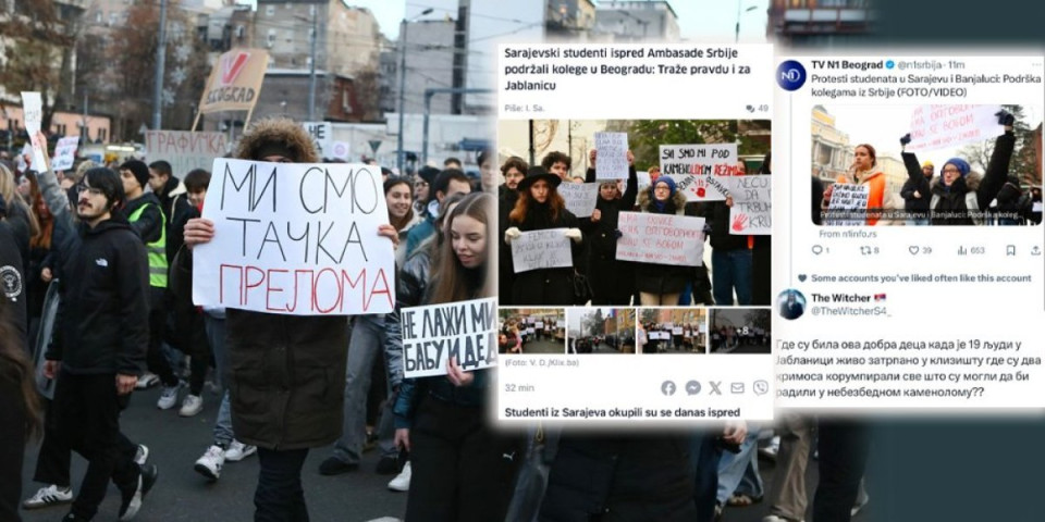 Sve je jasno kao dan! Takozvani studenti u Sarajevu deo su kampanje rušenja naše zemlje, a nigde ih nema kada se kod njih dogodi neka tragedija!