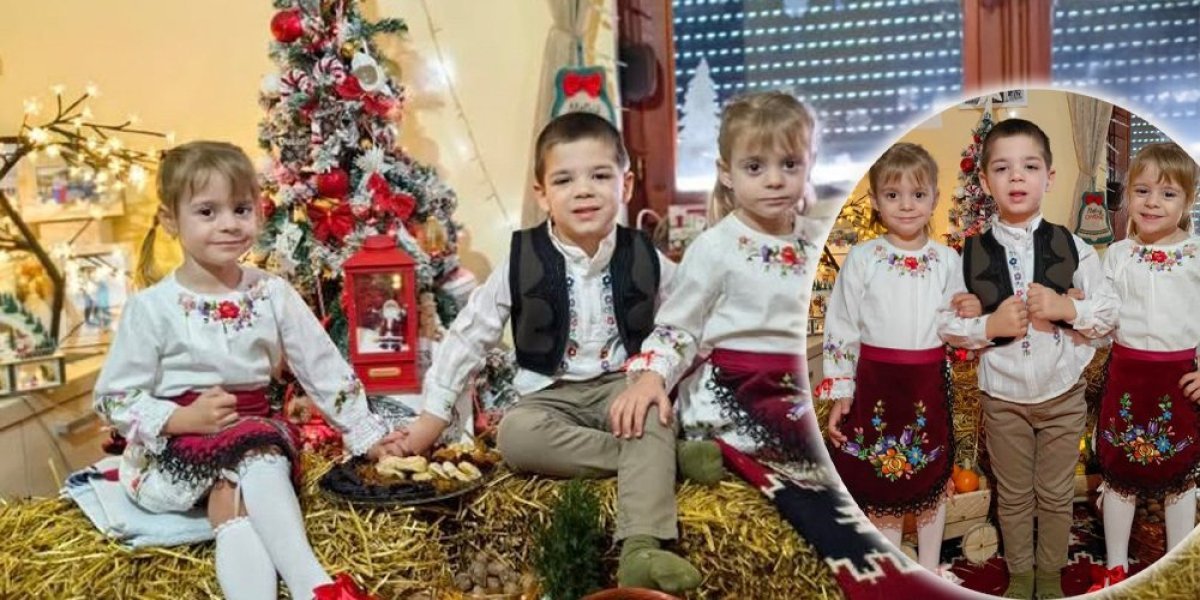 Nakon duge borbe mladi bračni par dobio trojke! Od tada njihov Božić izgleda totalno drugačije: Decu oblače u narodnu nošnju i uče srpskim običajima (FOTO)