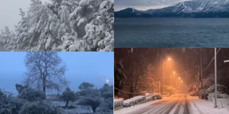 Zimovanje u Grčkoj?! Osvanuo neverovatan snimak sa Tasosa: Plaže se ne vide od snega (VIDEO)