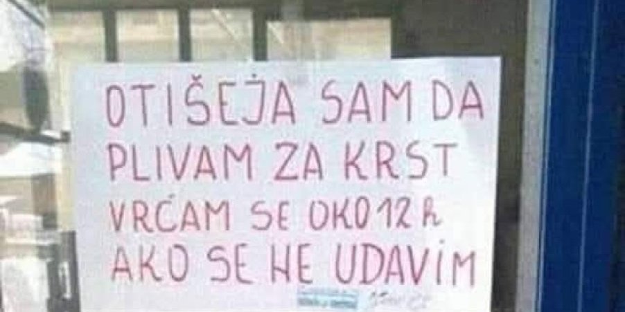 "Vraćam se ako se ne udavim": Poruka na vratima leskovačke prodavnice izazvala smehotres (FOTO)