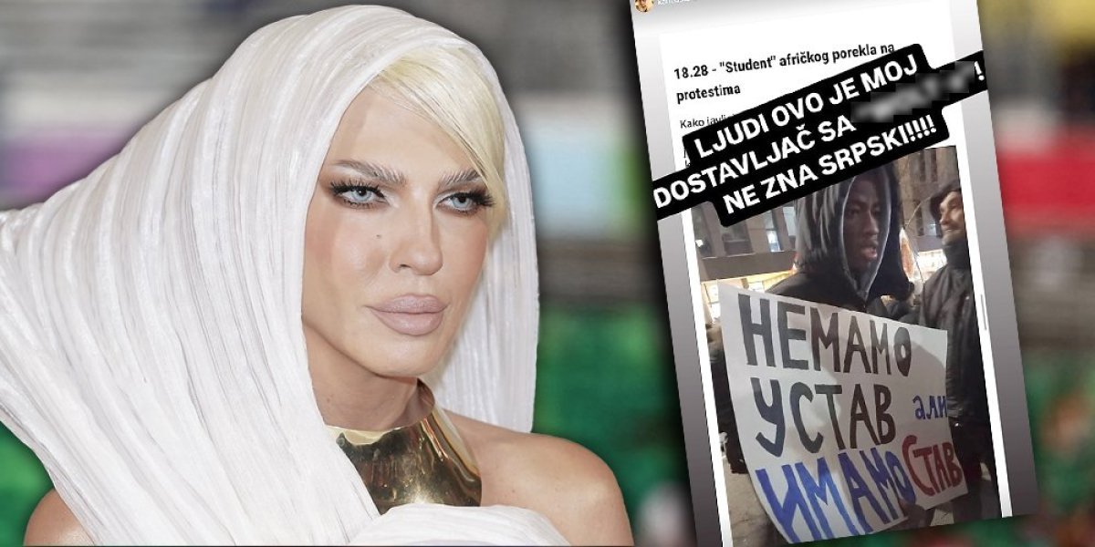 "Ljudi ovo je moj dostavljač, ne zna srpski!" Jelena Karleuša raskrinkala lažnog demonstranta, pa se obratila studentima: "Prevaranti vas koriste" (VIDEO)