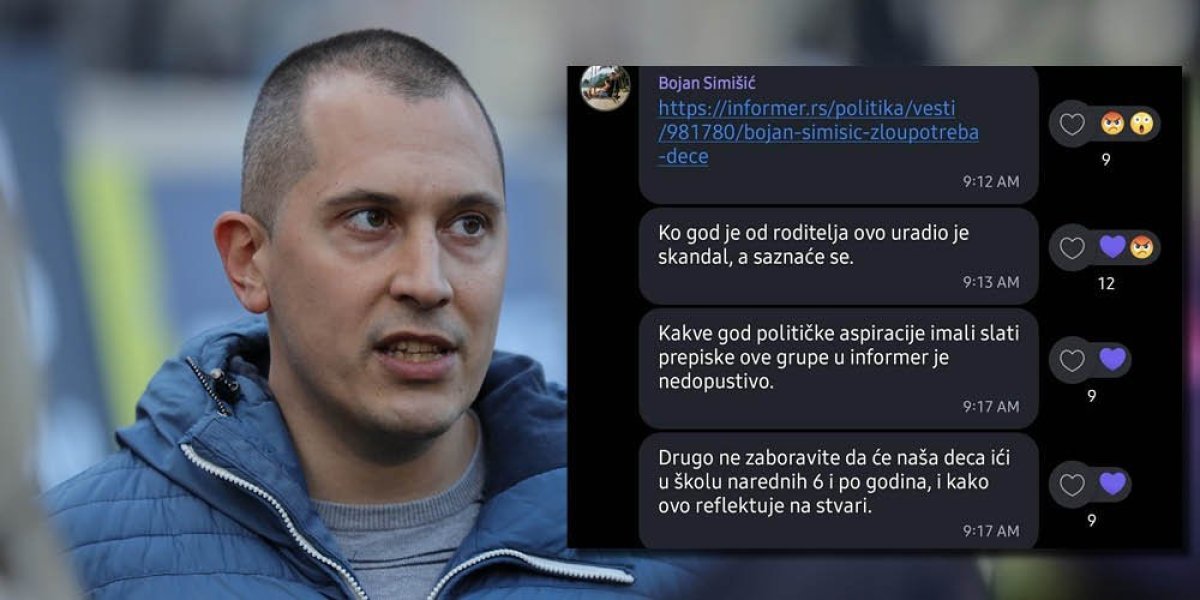 Simišić uputio brutalne pretnje! "Ne zaboravite da će naša deca ići u školu narednih šest i po godina!" (FOTO)