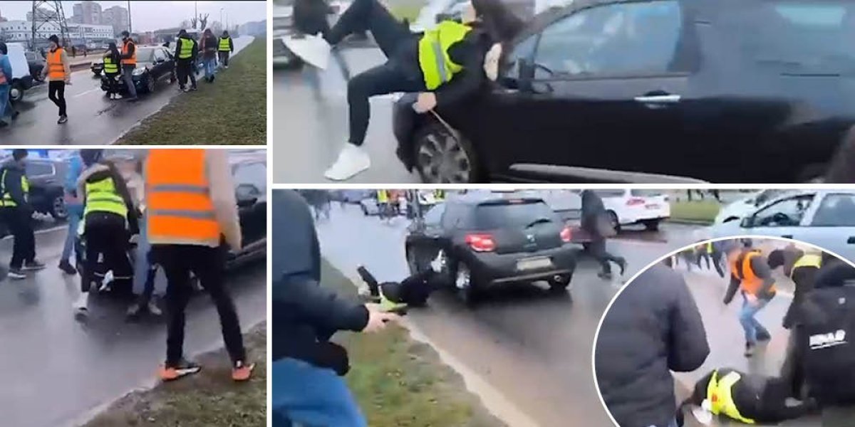 Devojka (25) dala gas i oborila kolima studentkinju na blokadi! Prisutni hteli da je linčuju - Uništili joj automobil! (VIDEO)