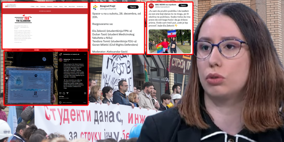 (FOTO) KO JE STUDENTKINJA ELA ZEKOVIĆ: Šta znamo o novoj "zvezdi" antisrpskih medija?!