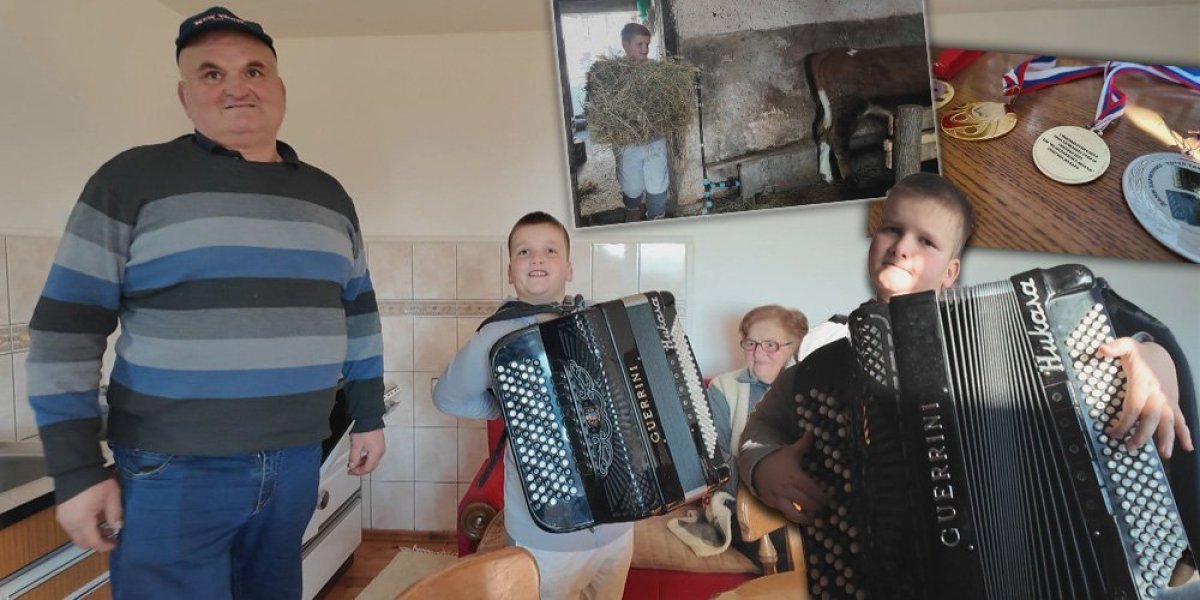 Nikola je sjajan dečak i virtuoz na harmonici! On je njaveći ponos svojih roditelja i bake, zna se i zašto (FOTO)