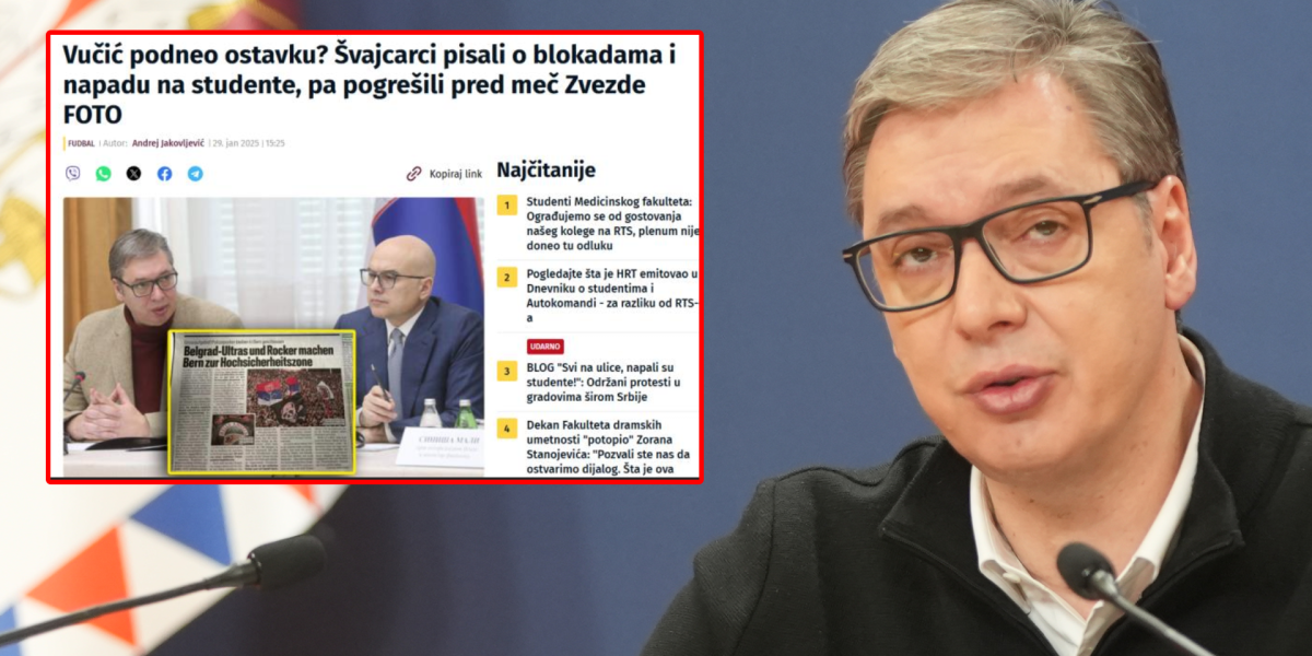 TEŽAK BLAM TAJKUNSKOG PORTALA! Nova jedva dočekala da objavi pogrešan naslov švajcarskog tabloida da je "Vučić podneo ostavku"