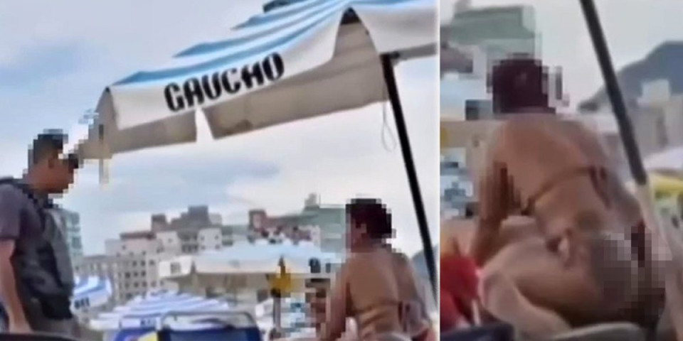 (VIDEO) Seks skandal na brazilskoj plaži! Par uhvaćen u javnosti tokom vrele akcije, policajac ih prekinuo!