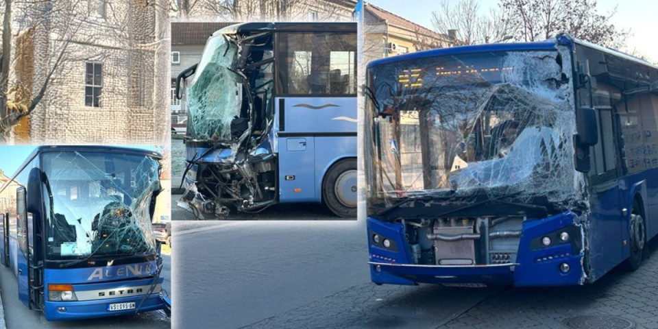 Jezive fotografije sa mesta direktnog sudara autobusa! Sve se desilo pored dečijeg parkića! (FOTO/VIDEO)