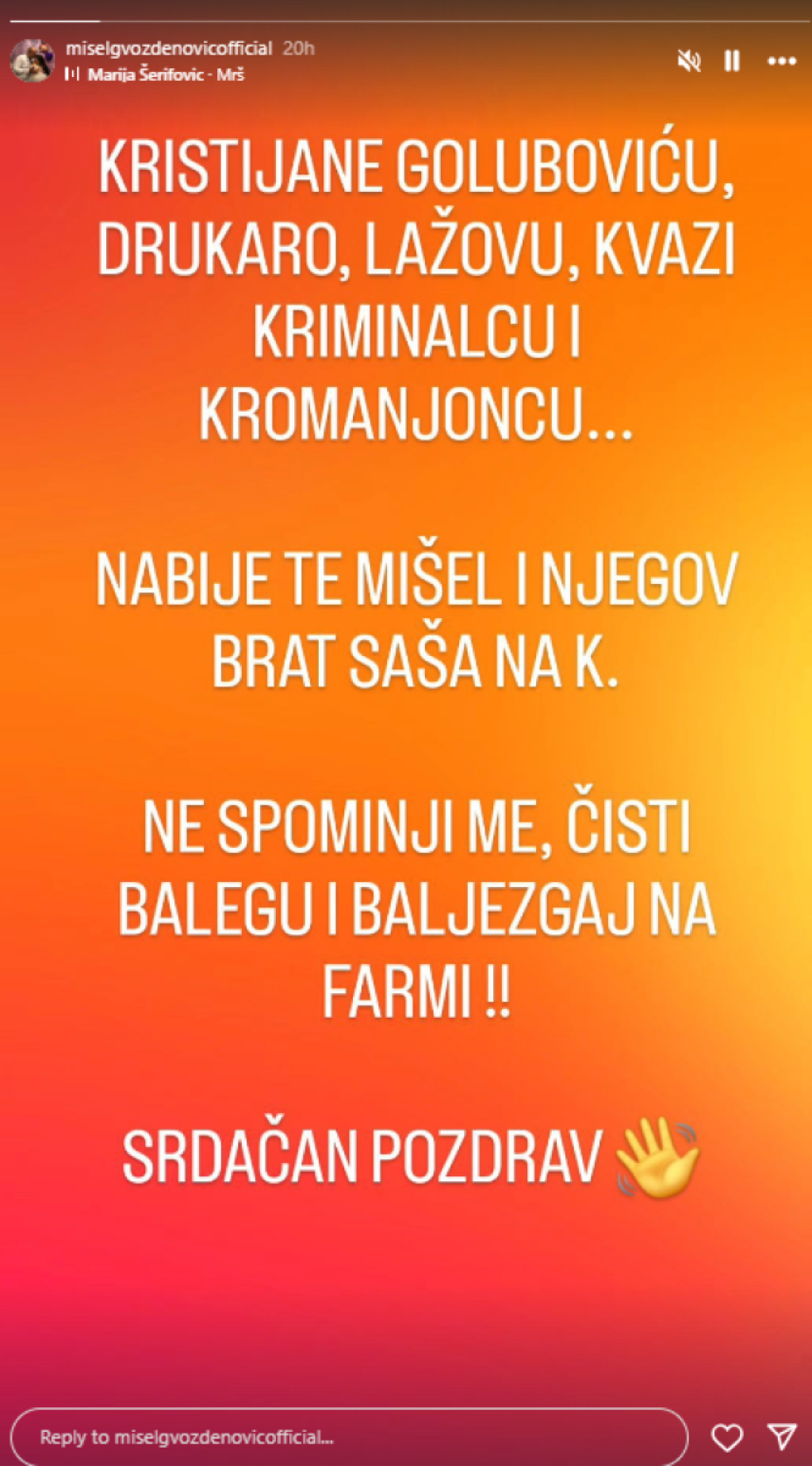 "Kvazi kriminalcu i kromanjoncu!" Pevač osuo žestoku paljbu po Kristijanu, Goluboviću neće biti dobro