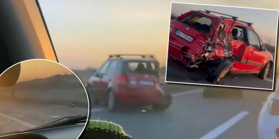 Snimak jezive tragedije na autoputu! Vozač stao da popravi auto, kombi ga "pokupio": Nije mu bilo spasa! (VIDEO)