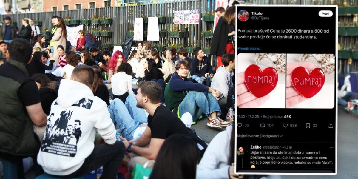 Protest bogatih i bahatih se nastavlja! Ko hoće da “podrži studente” neka izdvoji 2.600 dinara za broš! (FOTO)