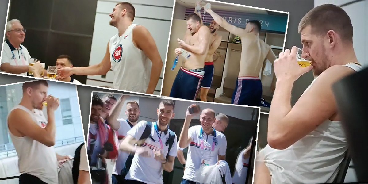 Jokić se ne odvaja od piva! Osvanuo novi snimak proslave bronze iz Pariza! (VIDEO)