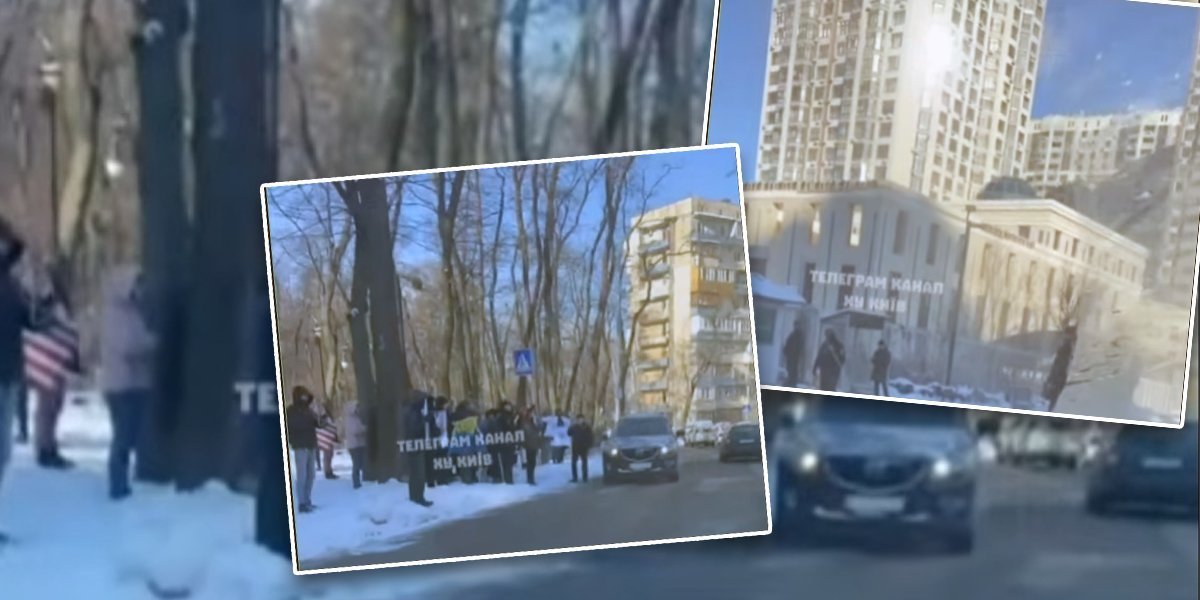 (VIDEO) Oni bi da brane Zelenskog od Trampa! Protestanti ispred ambasade SAD u Kijevu doživeli debakl!