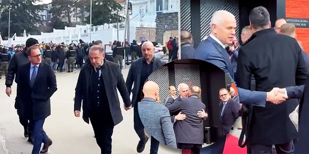 (EKSKLUZIVNI VIDEO) Terzić dočekao Rasima i Peđu pred "Marakanom"! Pogledajte srdačan pozdrav čelnika Zvezde i Partizana