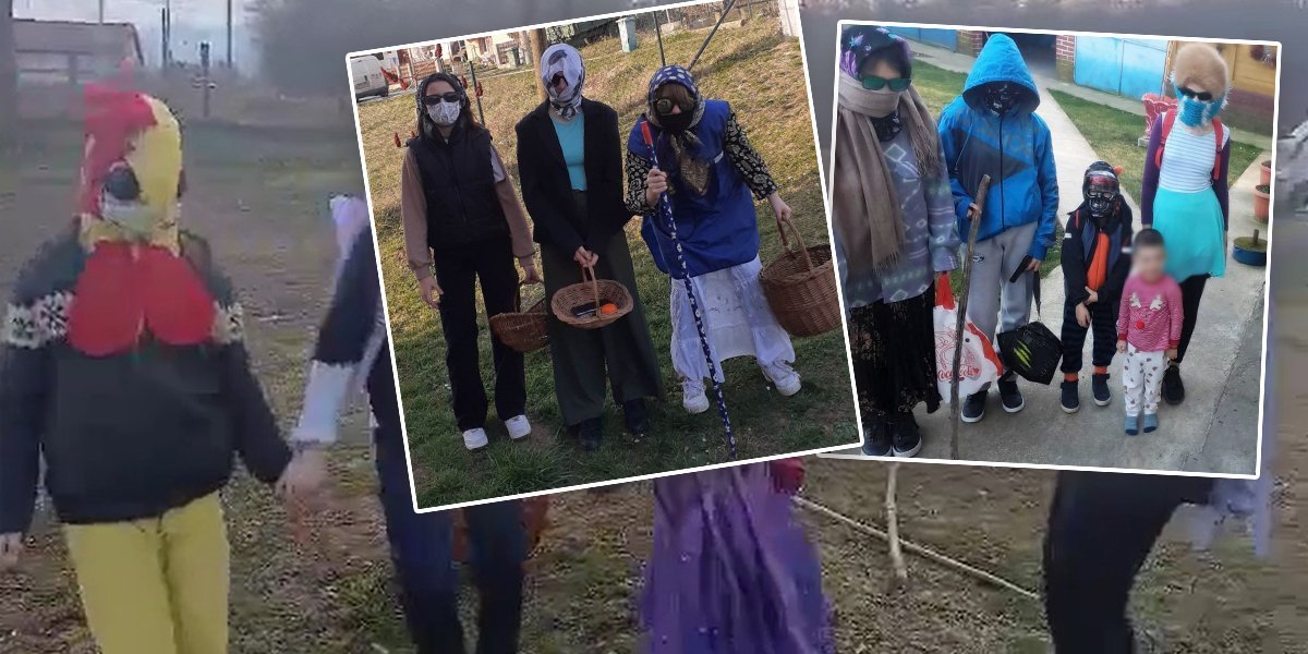 Oni su čuvari srpskih običaja! Maskirani krenuli kroz selo, usput i kolo zaigrali (VIDEO)