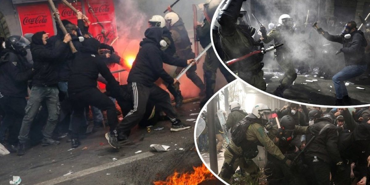 Ratno stanje ulicama Atine! Navijači s motkama i molotovljevim koktelima napali policiju! (FOTO)