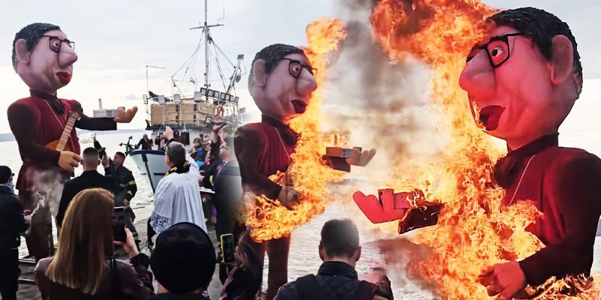 Hrvati ponovo "spalili Vučića"! Bolesni "performans" ponovo izveden u Kaštelu (VIDEO)