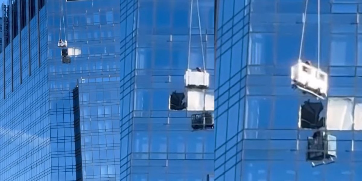 Drama na 78. spratu! Vetar vitlao radnike u vazduhu - stravičan snimak se širi mrežama (VIDEO)