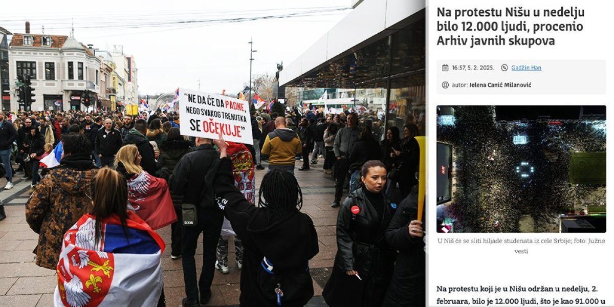 Protest u Nišu - veća laž nego broj ljudi! Studenti manipulišu narod netačnim brojkama: Ovo je dokaz koliko ih je stvarno bilo (FOTO)