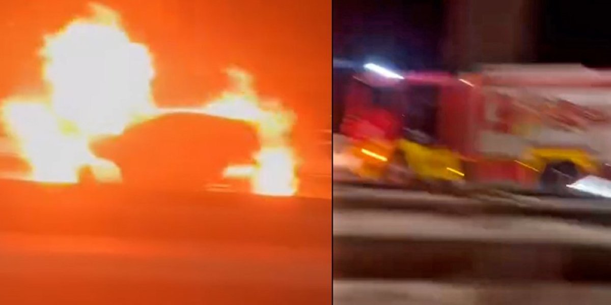 Drama na mostu u Novom Sadu! Vatra guta automobil (VIDEO)