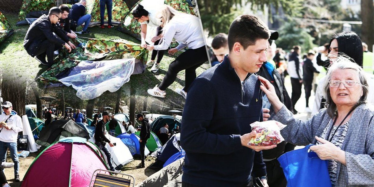 Blokaderi provociraju studente u Pionirskom parku! Vređaju ih i nazivaju pogrdnim imenima  (FOTO/VIDEO)