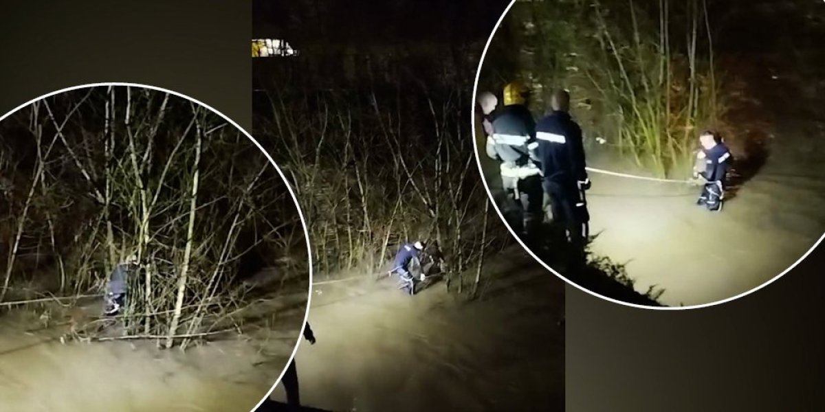 Bez dvoumljenja skočio u nabujalu Đetinju! Ovo što su uradili vatrogasci potez je za divljenje (VIDEO)