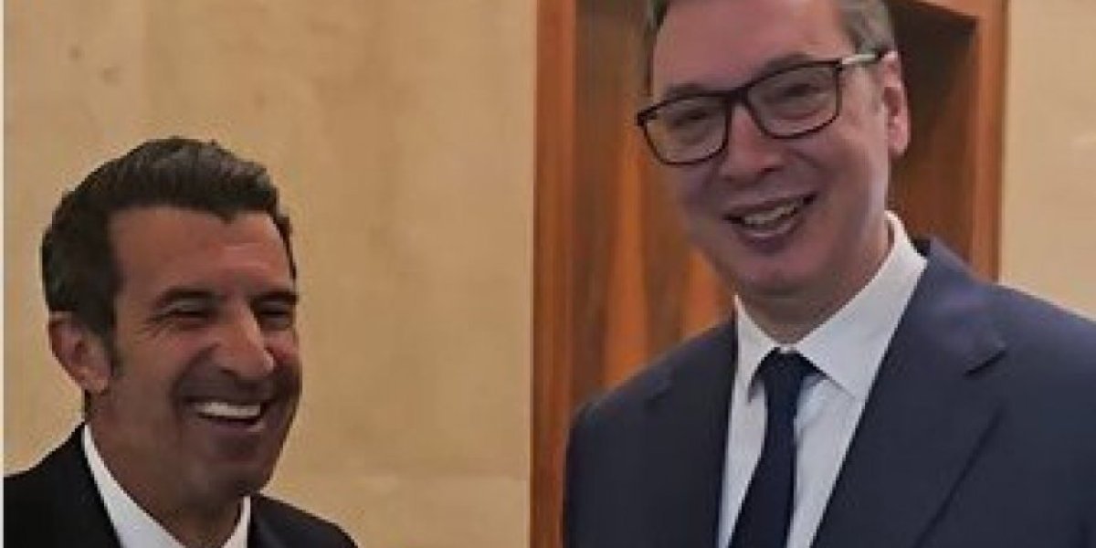 (VIDEO) Vučić sa Figom: Predsednik ugostio delegate UEFA, pogledajte kako je protekao susret sa legendarnim fudbalerom