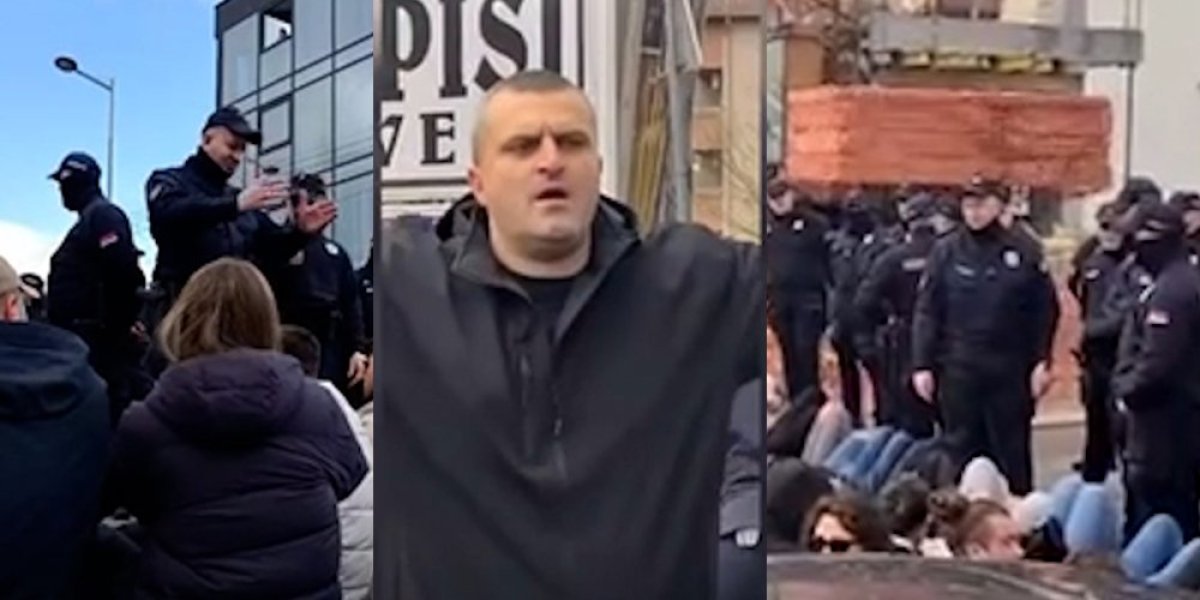 (VIDEO) Pogledajte prvu reakcija policije u Novom Pazaru: Molim vas pomerite se sa puta da bi saobraćaj funkcionisao!