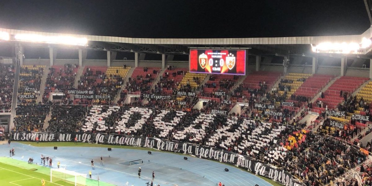 (FOTO/VIDEO) Da se naježiš! Navijači Vardara razvili dirljiv transparent na stadionu "Toše Proeski"!