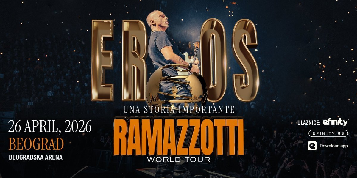 Eros Ramacoti u Beogradu 26. aprila 2026. godine! Ulaznice od danas u prodaji!