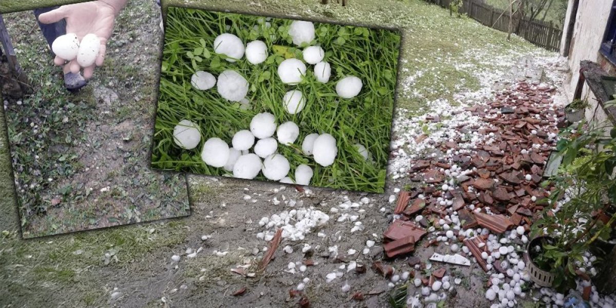 Grad veličine jabuke tukao ovaj kraj Srbije! Meštani u šoku! (FOTO)