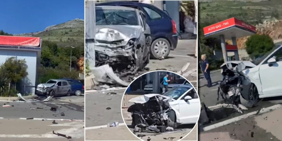 Snimak stravične nesreće u Budvi u kojoj su povređeni Srbi! Automobili smrskani kao konzerve, delovi svuda po putu (VIDEO)
