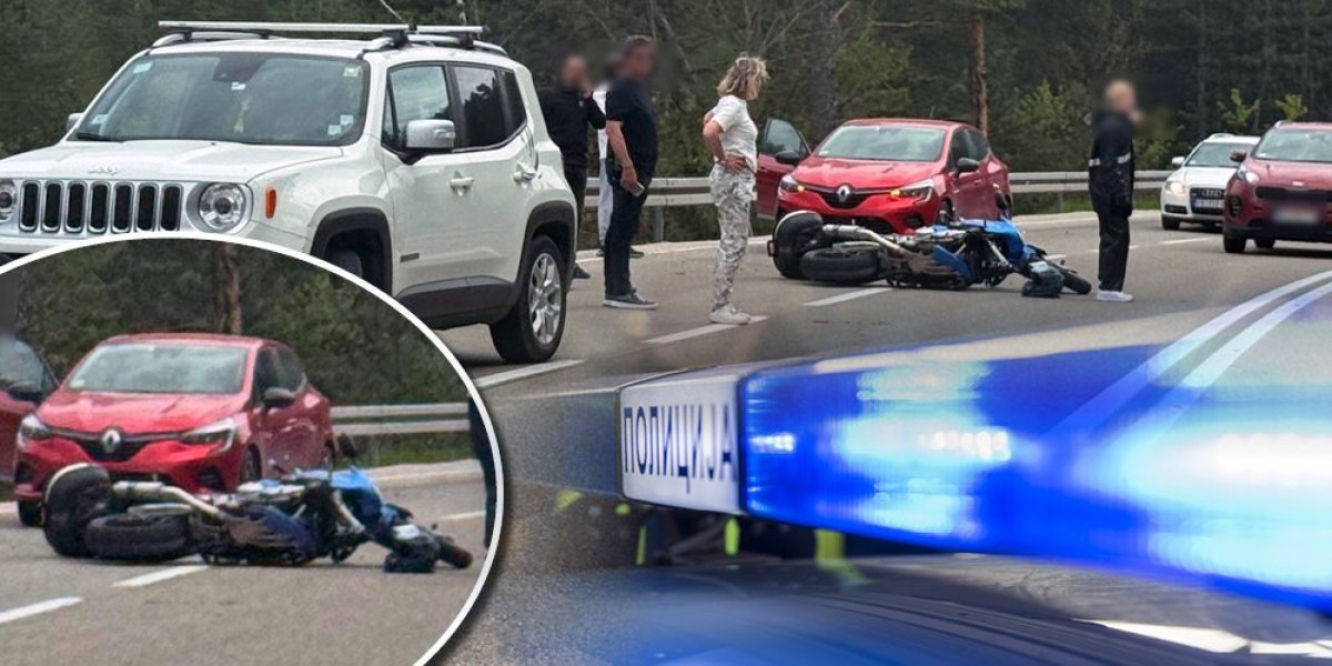 Užas kod Nove Varoši! Motociklista uleteo između dva automobila, povređena devojka (FOTO)