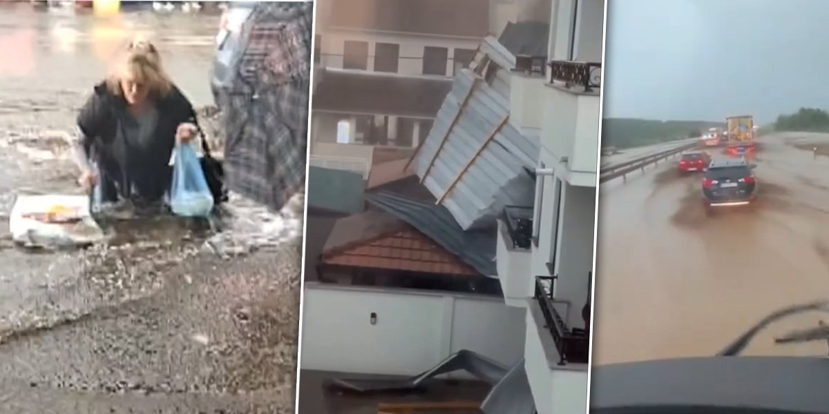 Apokalipsa u Mladenovcu! Pao krov sa zgrade, na ulicama potop (VIDEO)