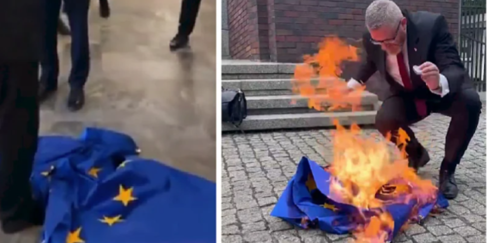 (VIDEO) Prekipelo! Poljaci pale i gaze zastavu Evropske unije: Vlasti protiv njega pokrenule krivični postupak!
