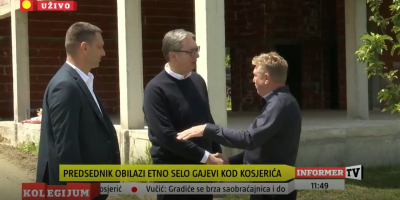 Predsednik Srbije Aleksandar Vučić započeo je danas posetu Zlatiborskom okrugu obilaskom domaćinstva Željka Rstića u mestu Gajeve kod Kosjerića.