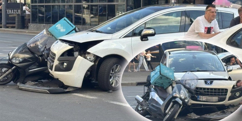 Saobraćajna nezgoda u Beogradu: Sudar autombila i motocikla (FOTO)