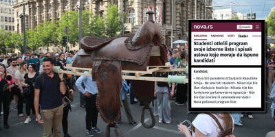 Na portalu tajkuna Dragana Šolaka, "Nova S", objavljen je bizran tekst o programu studentske, odnosno blokaderske izborne liste i spisak uslova koje kandidati moraju da ispune.