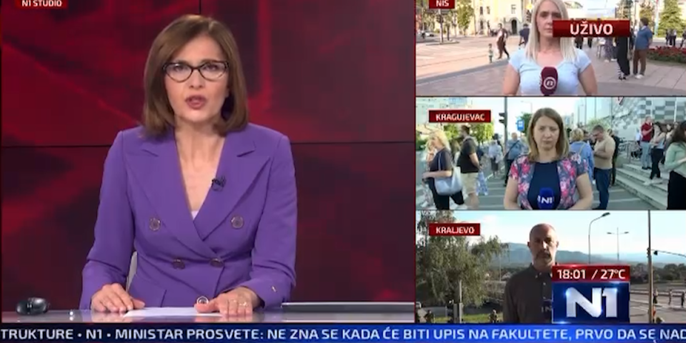 Više novinara nego blokadera! Reporteri antisrpske N1 jedina živa bića u kadru (VIDEO)
