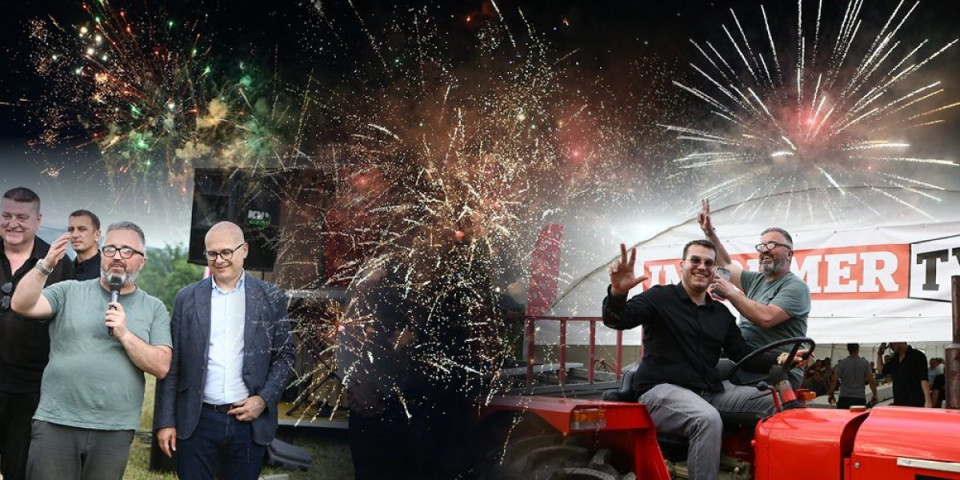 Spektakl u Kosjeriću - Vesela atmosfera, nebo se ne vidi od vatrometa! Opštenarodno veselje u znak podrške listi "Ne damo Srbiju - Aleksandar Vučić" (VIDEO)