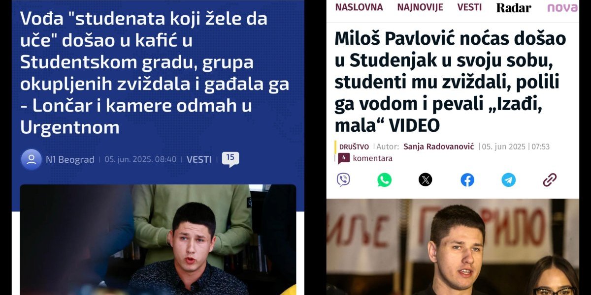 Fašizam Šolakovih medija: Miloš Pavlović nije napadnut, samo su ga polili vodom, kriv je Lončar zato što mu je pomogao!