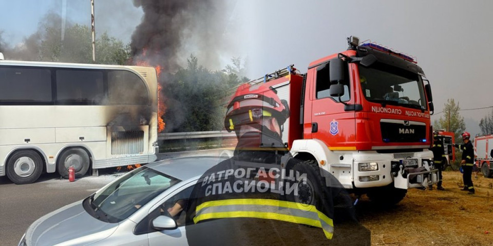 Vatra guta autobus na ulasku u Beograd: Gusti crni dim dostigao neverovatnu visinu (FOTO)