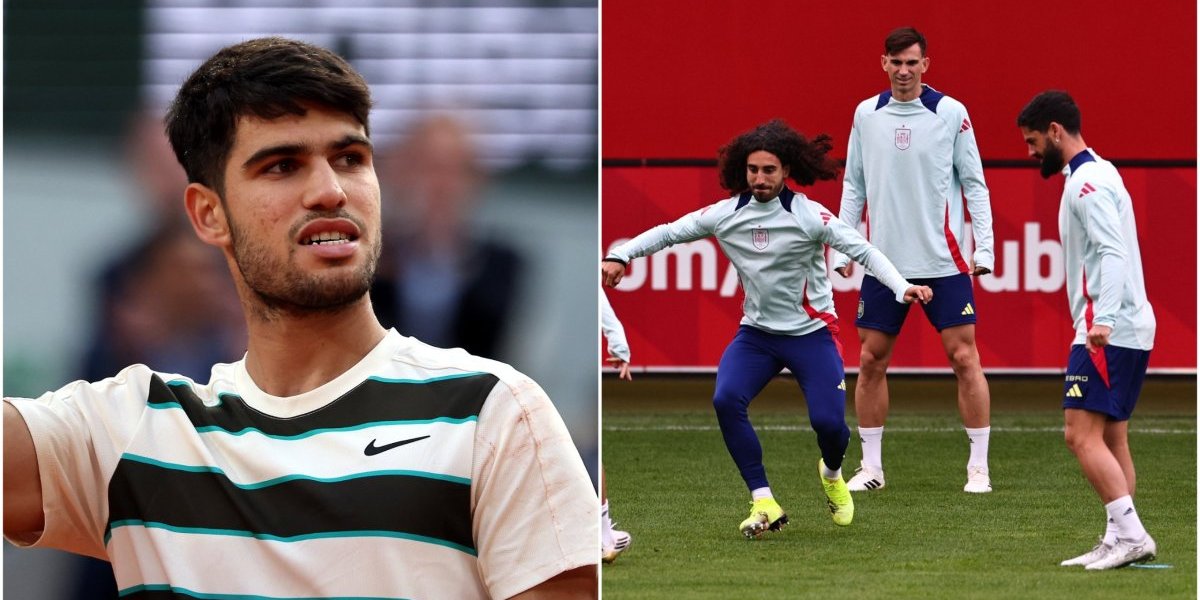 Španci bodre Karlitosa: Fudbaleri uoči finala sa Portugalom gledaju Rolan Garos (FOTO)