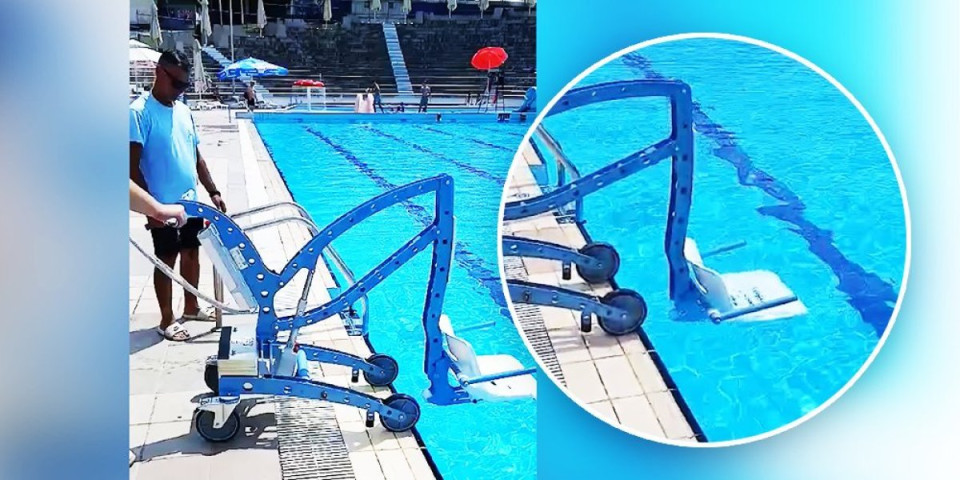 Invalidima u Smederevu lakše do bazena! Pomoću ove mašine ulazak u vodu je postao milina (VIDEO)