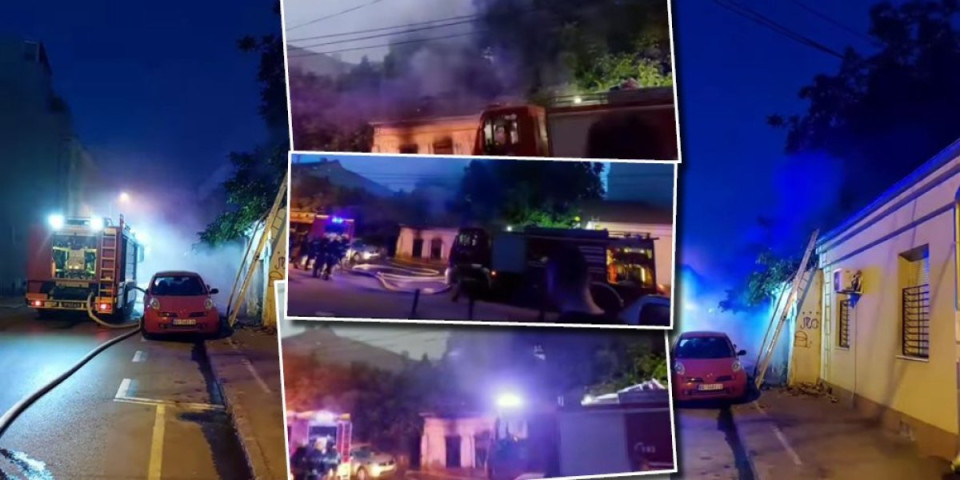 Gori kuća na Vračaru: Vatrogasci se bore sa vatrenom stihijom u blizini Hrama Svetog Save (FOTO/VIDEO)